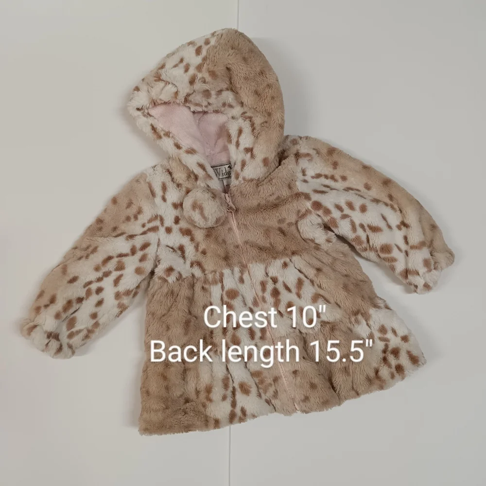 Widgeon Faux Fur Pompom Hooded Coat Size 18 Month